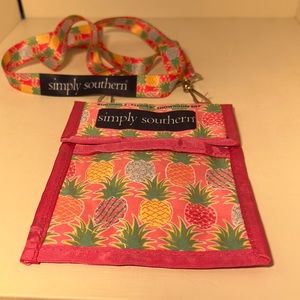 Simply Southern pink pineapple print ID/badge holder